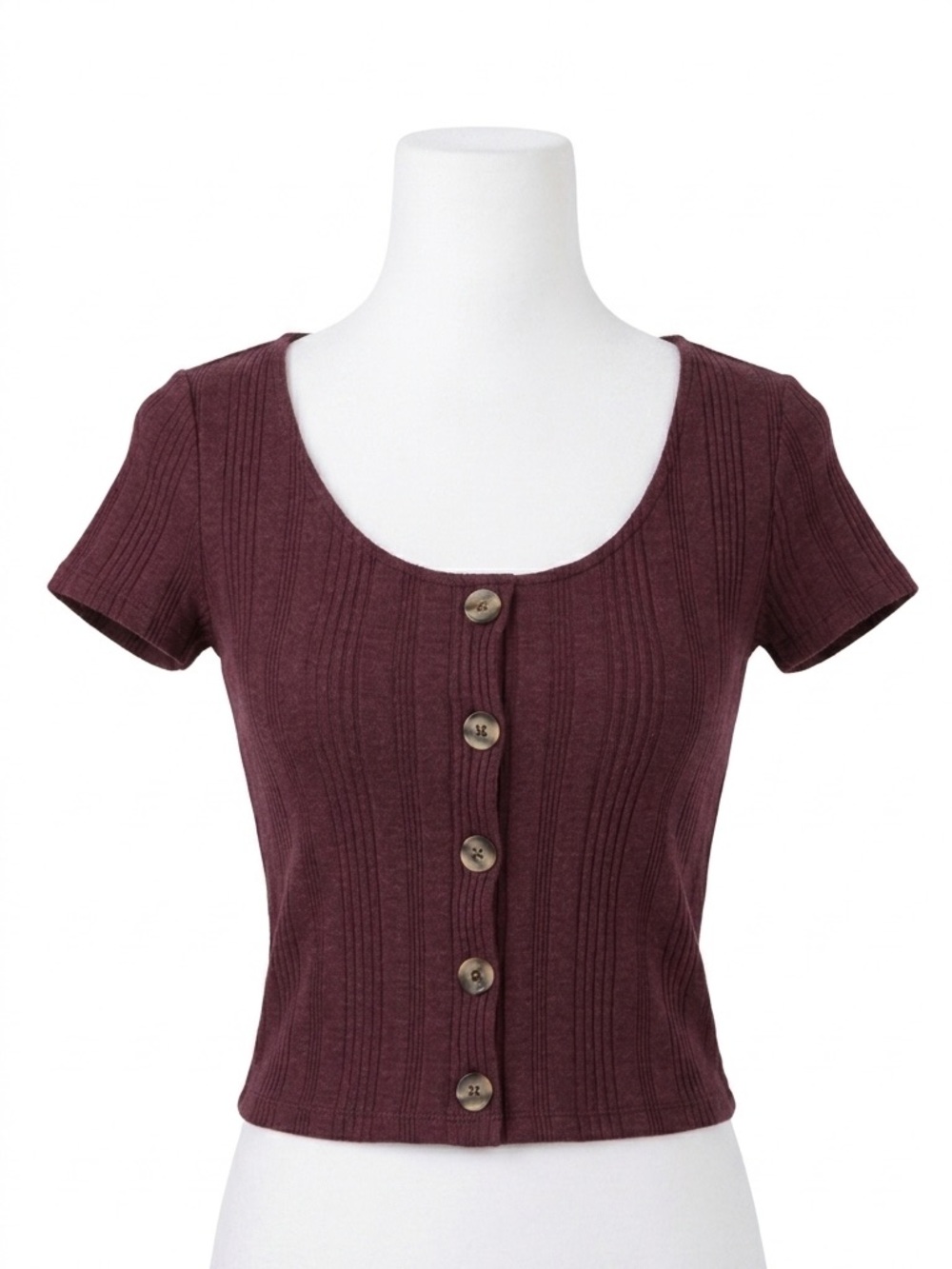 Aeropostale Aero ‘seriously soft’ Burgundy Cropped Shirt Size Medium Top